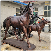 大型黃銅鑄造銅馬景觀雕塑